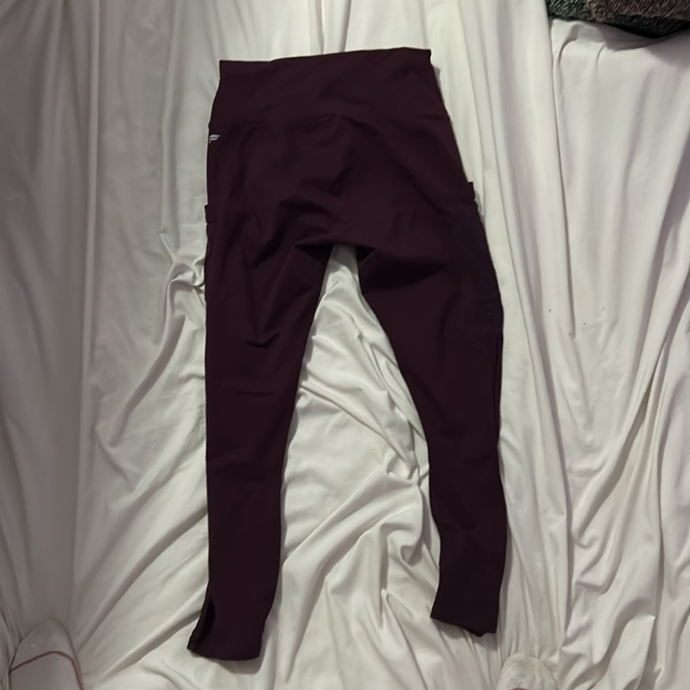 Maroon Fabletics Leggings With Mesh Pockets. - image 2